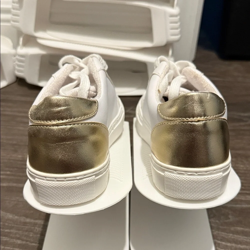 Steve Madden White and Gold Sneakers - Picture 4 of 6
